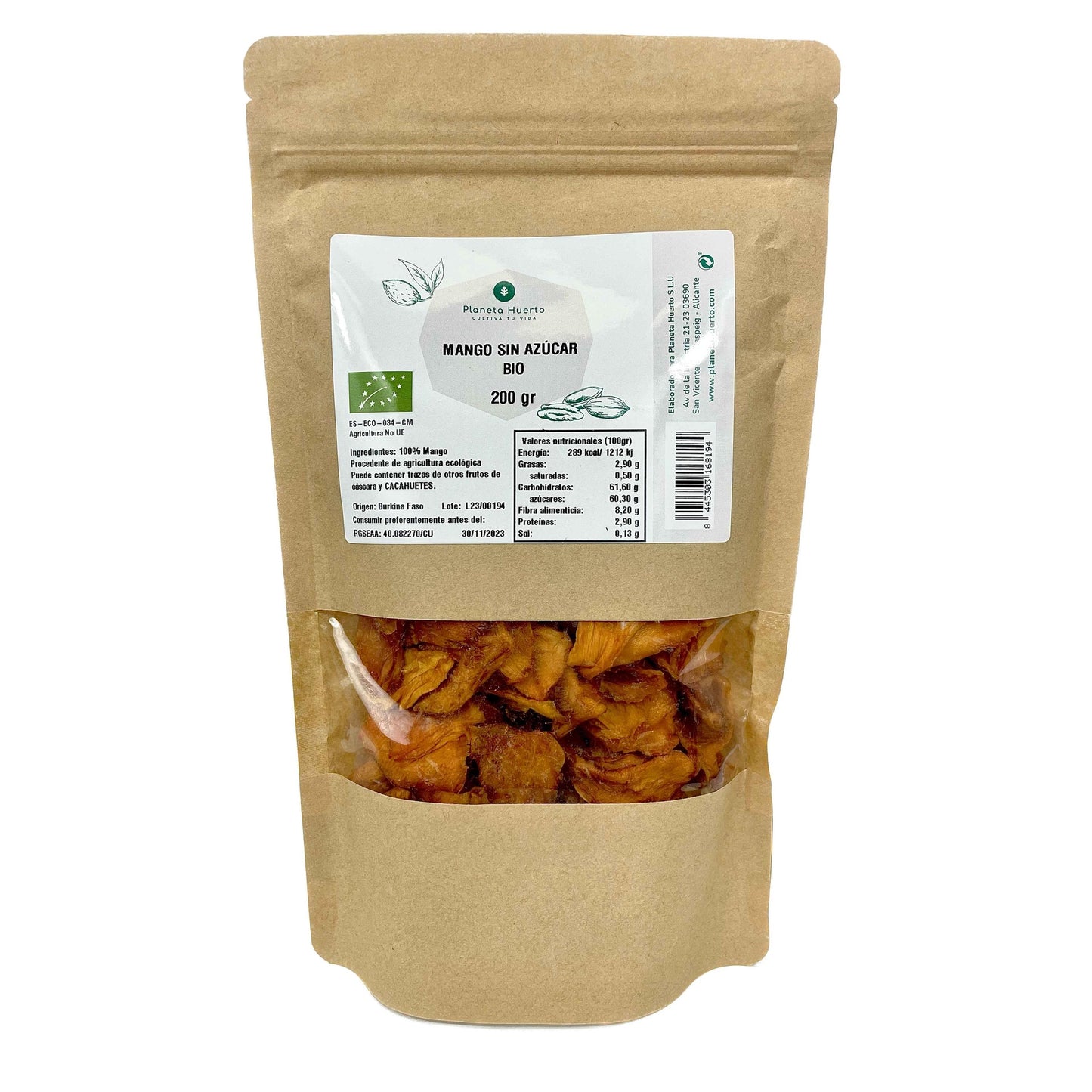 Niesłodzone paski mango ECO Planeta Huerto 200 g