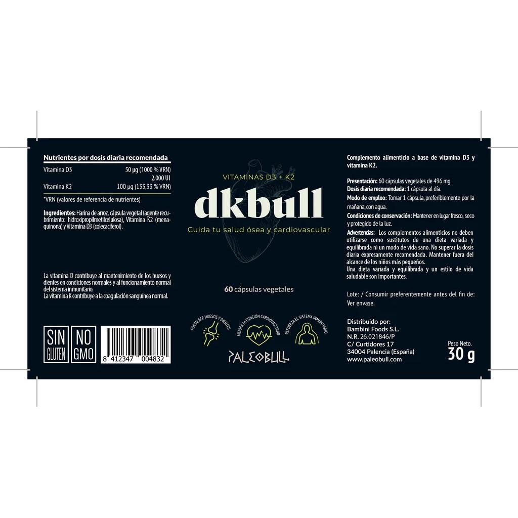 DKbull Vitamine D3 + K2 Paleobull 60 capsule