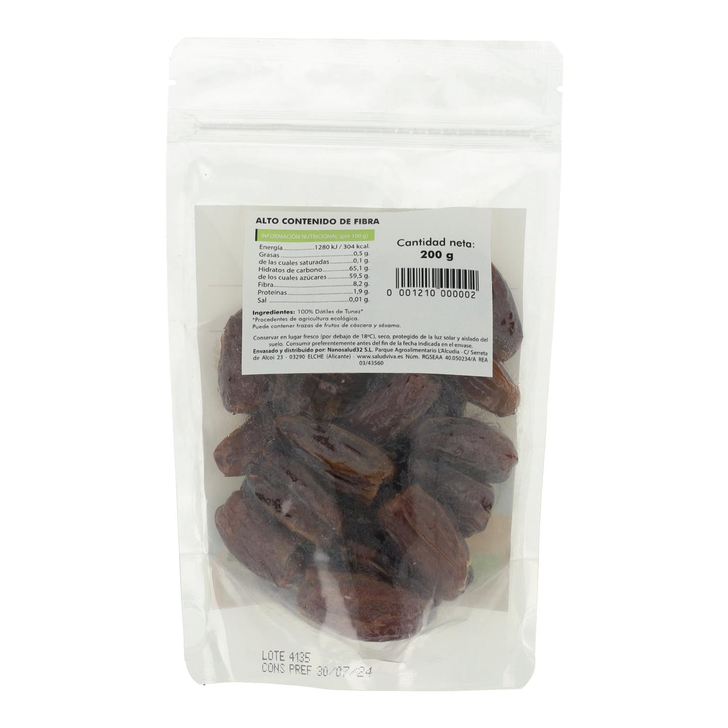 Dattes de Tunisie ECO 200 g, Salud Viva