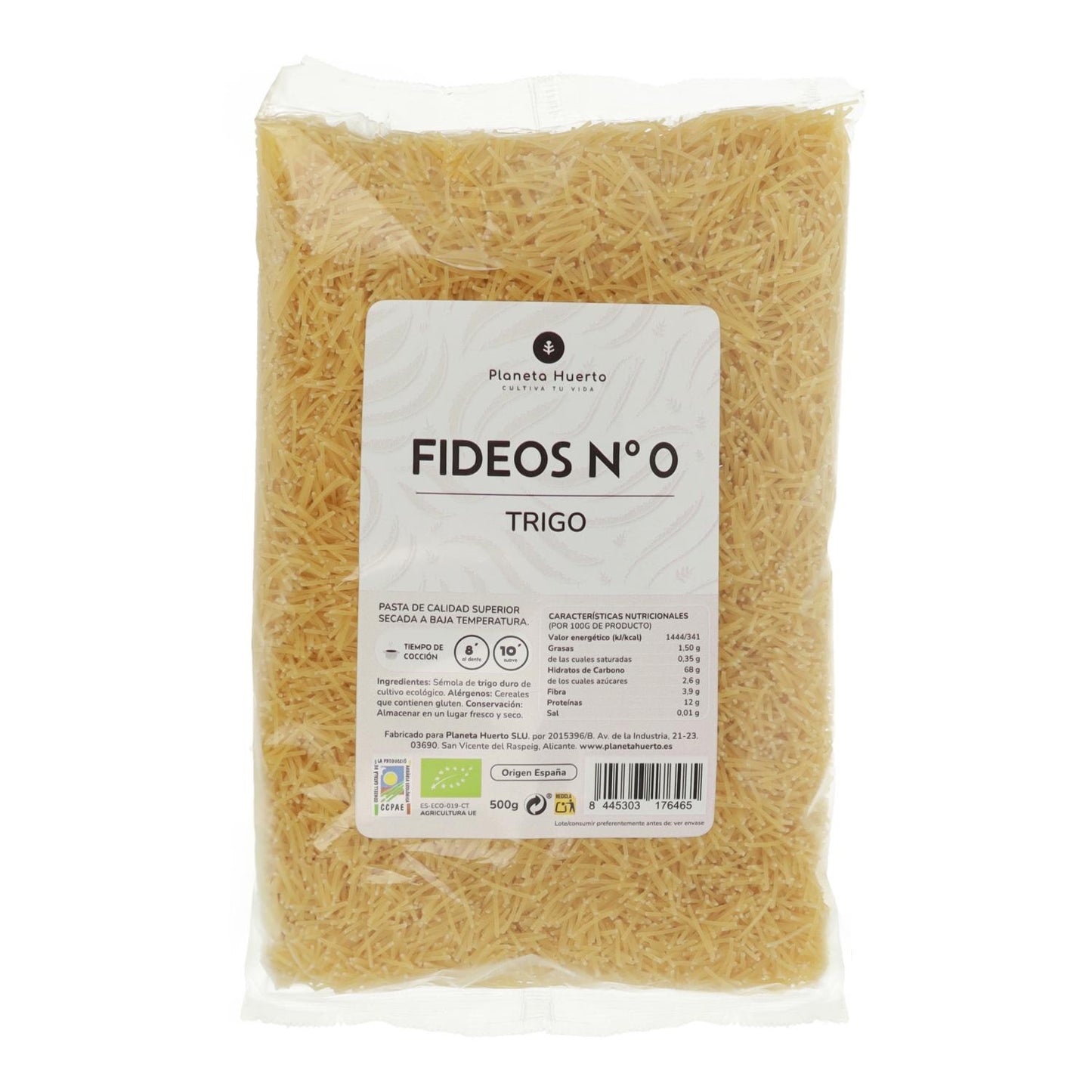 Noodles nº0 of wheat ECO Planeta Huerto 500gr
