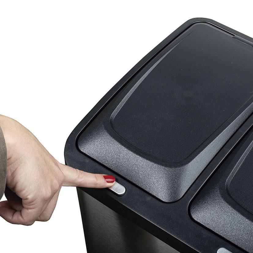 Ekologiczne wiadro z pedałem, 3 przegródki Habitex 32 l (odnowione)