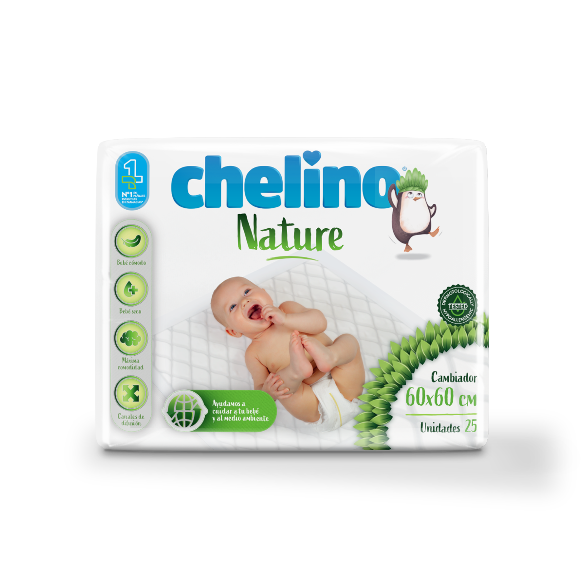 Bebisbytesunderlägg Chelino Nature 60x60 25 st