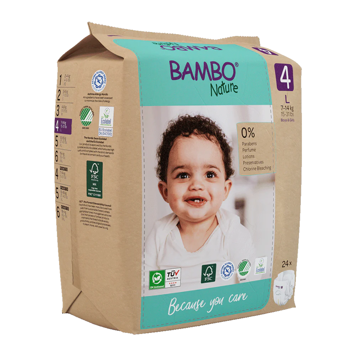 Bambo Nature luiers T4 (7-14 kg) 24 stuks