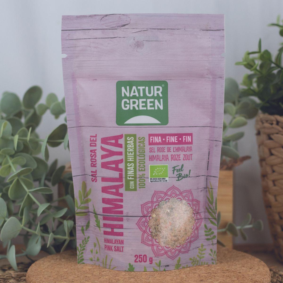 Sal Rosa del Himalaya con Finas Hierbas ecológicas Naturgreen 250g