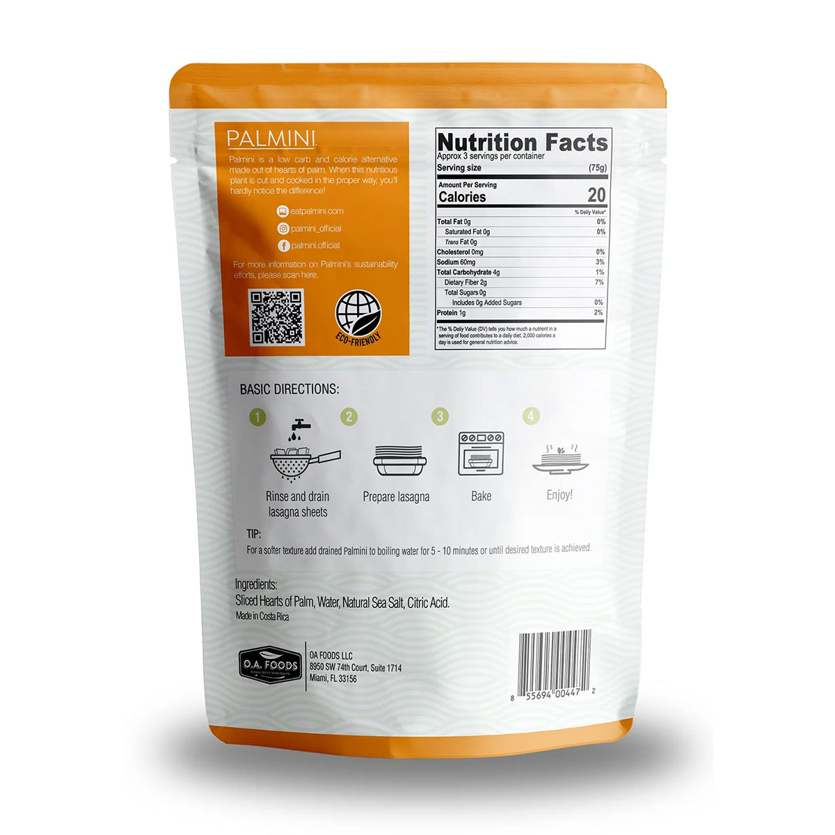 Makaron Lasagna z sercem palmy Palmini 338 g