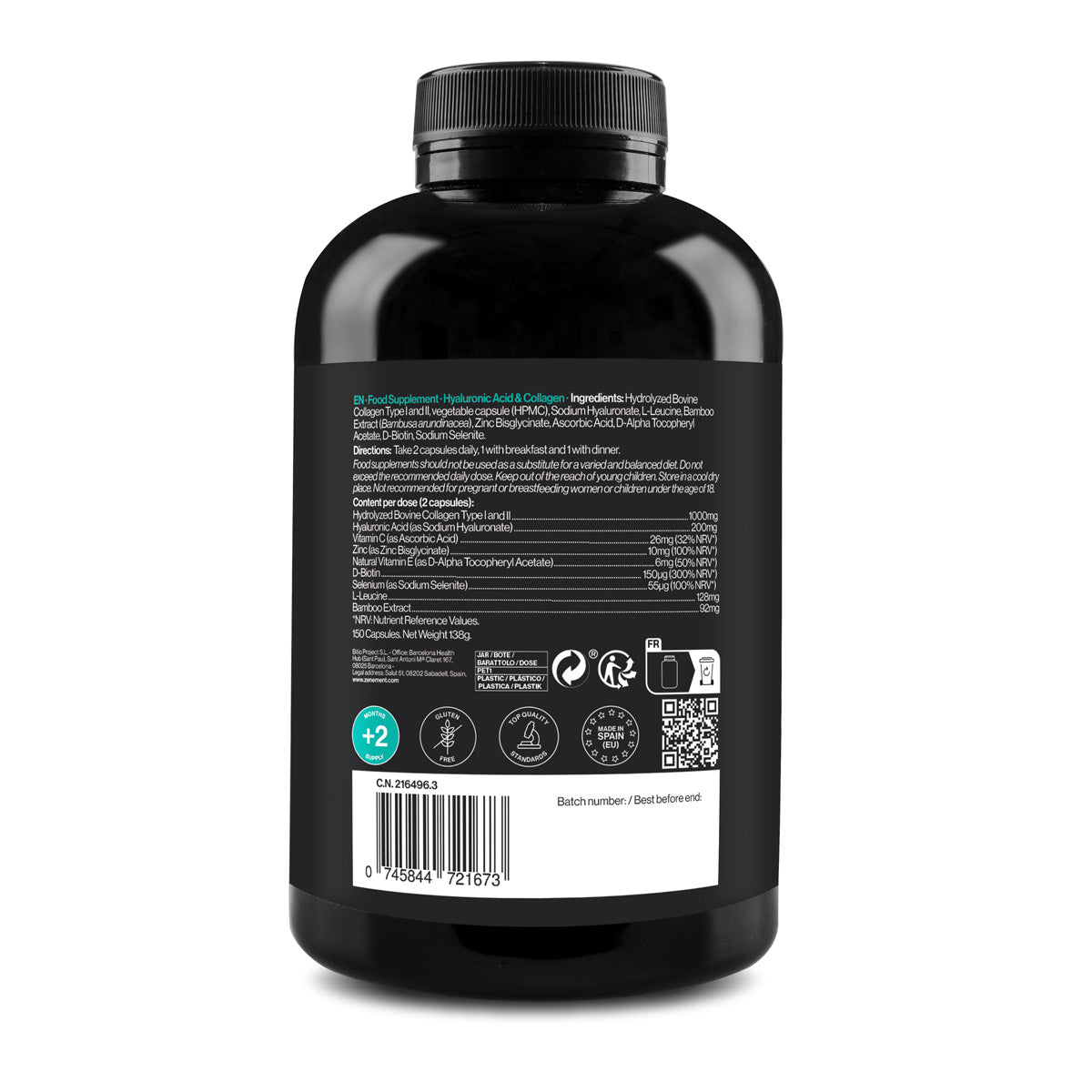 Hyaluronzuur & collageen, Zenement, 150 capsules