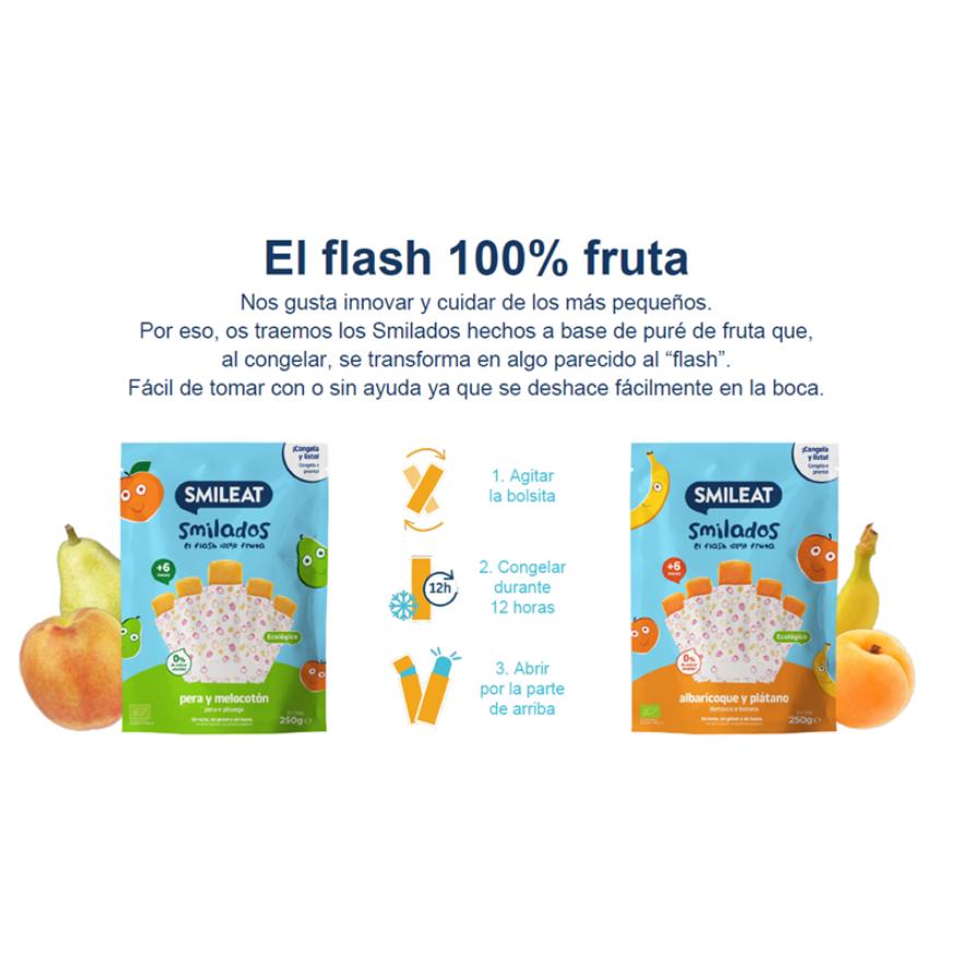 SMILADO biologische peer en perzik, 100% fruitijs voor kinderen SMILEAT