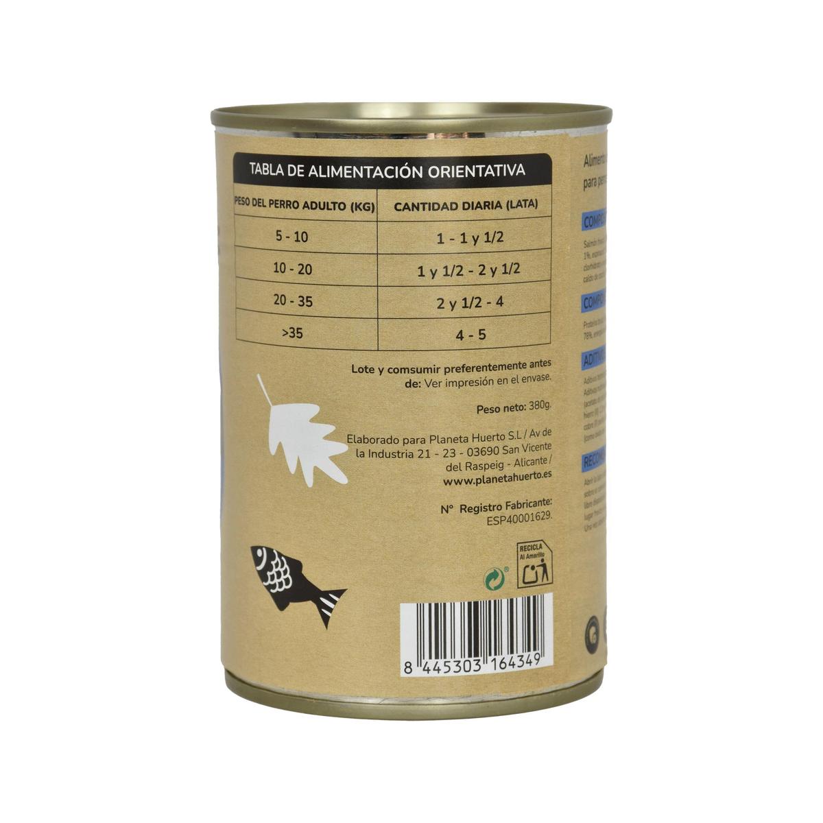 Pack 6 x Comida Húmeda Grain Free Superpremium para perro Salmón 380 g Planeta Huerto