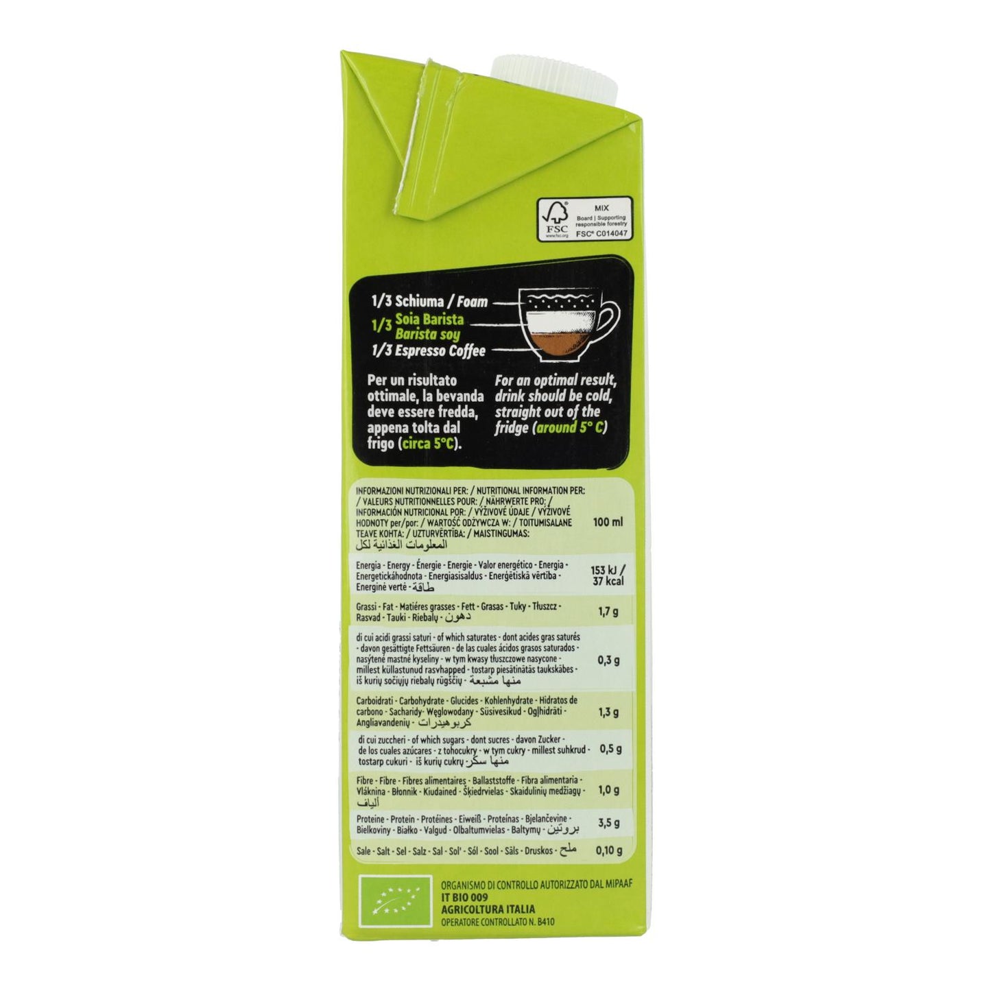 Glutenfri sojadryck Barista BIO Vitariz 1 l