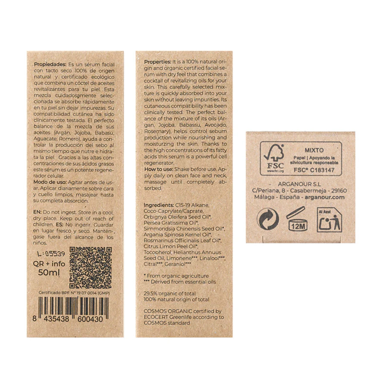 Siero viso 12 per pelli grasse Arganour 50 ml