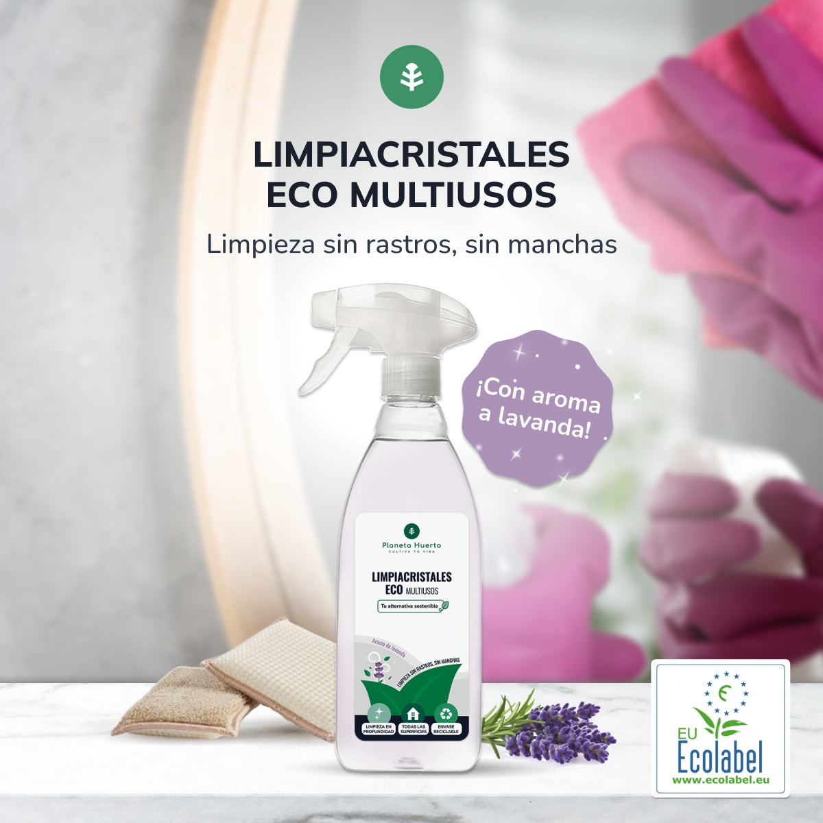 Eco Planeta Huerto 750ml Glass & Multipurpose Cleaner
