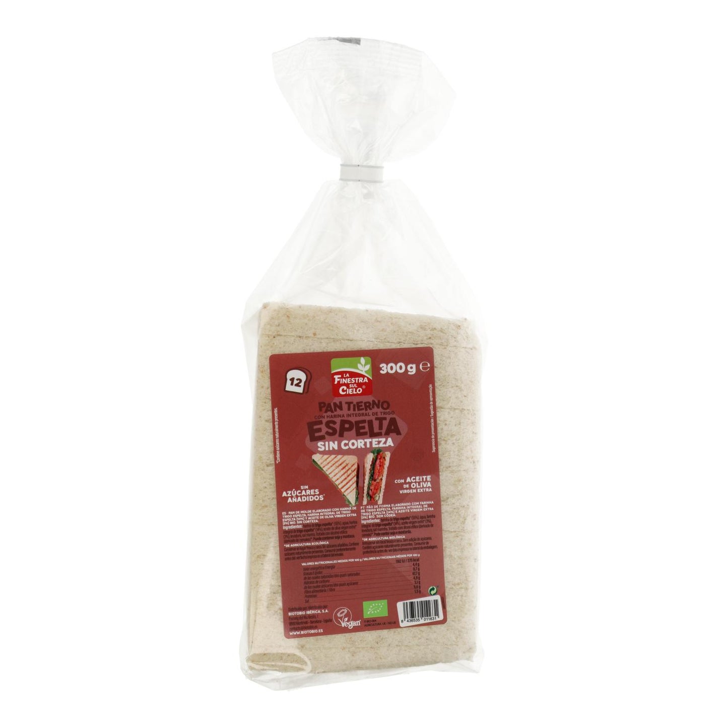 ECO-Dinkelbrot ohne Kruste La Finestra Sul Cielo 300 g