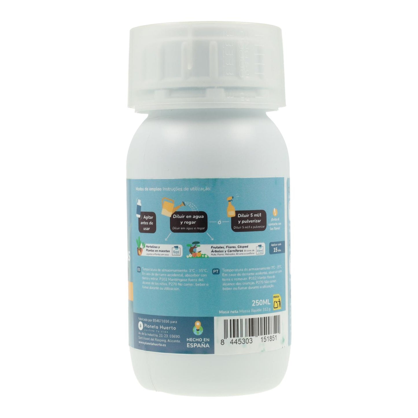 Concime liquido naturale a base di alghe Planeta Huerto 250 ml