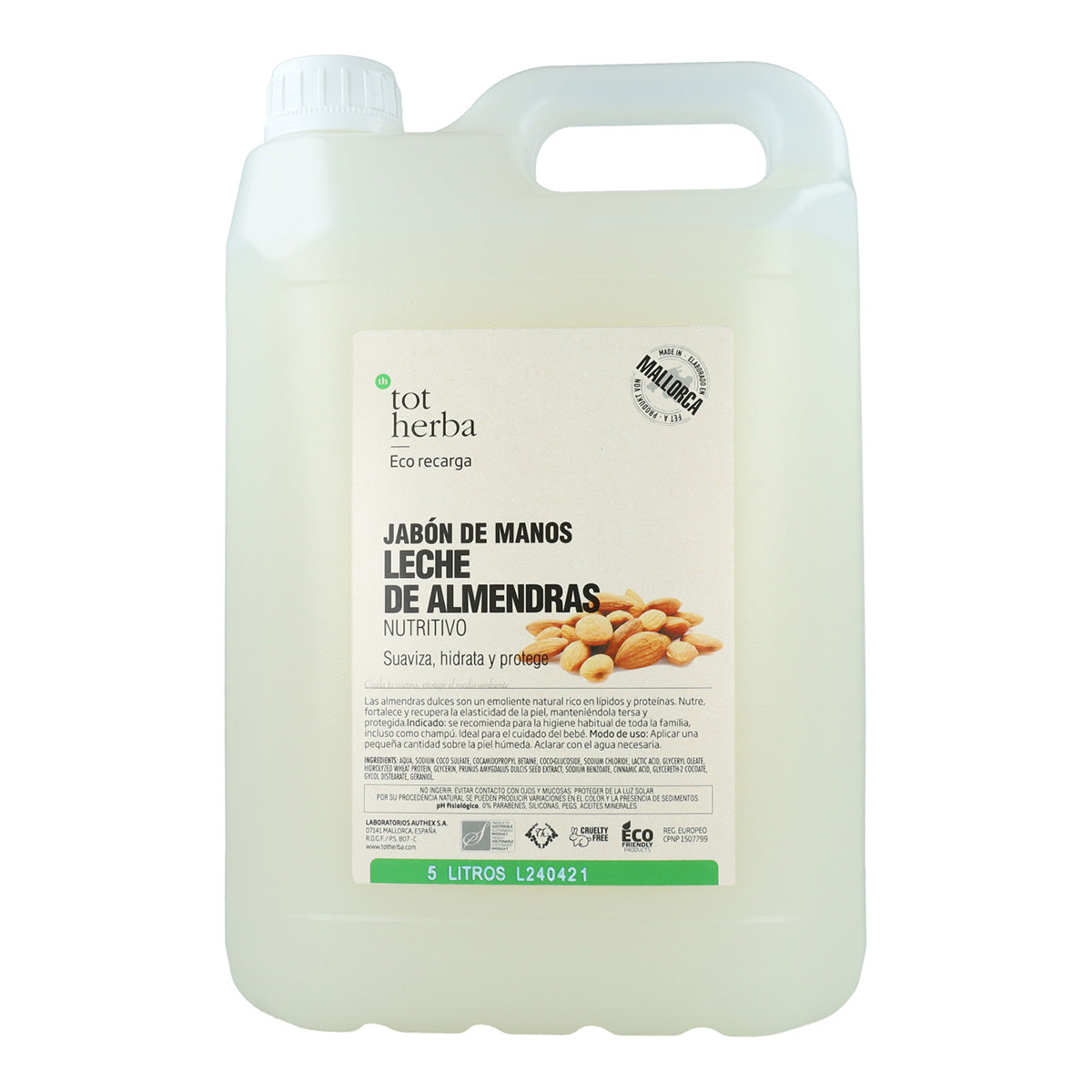 Handzeep amandelmelk, 5 liter, Tot Herba