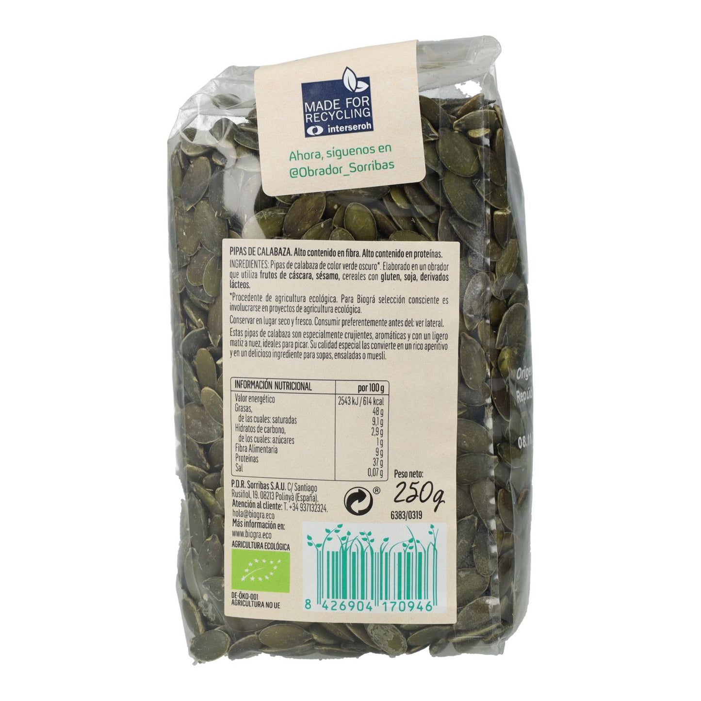 Ekologiczne pestki dyni Biográ 250 g