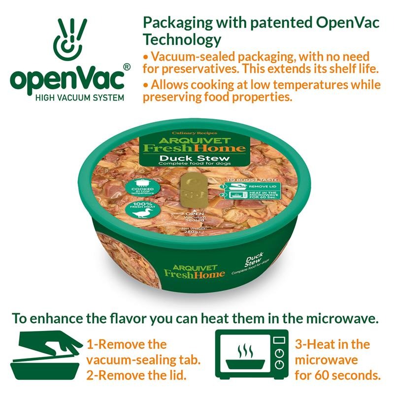Arquivet Fresh Home Duck Stew Natvoer voor honden met eend 280 g