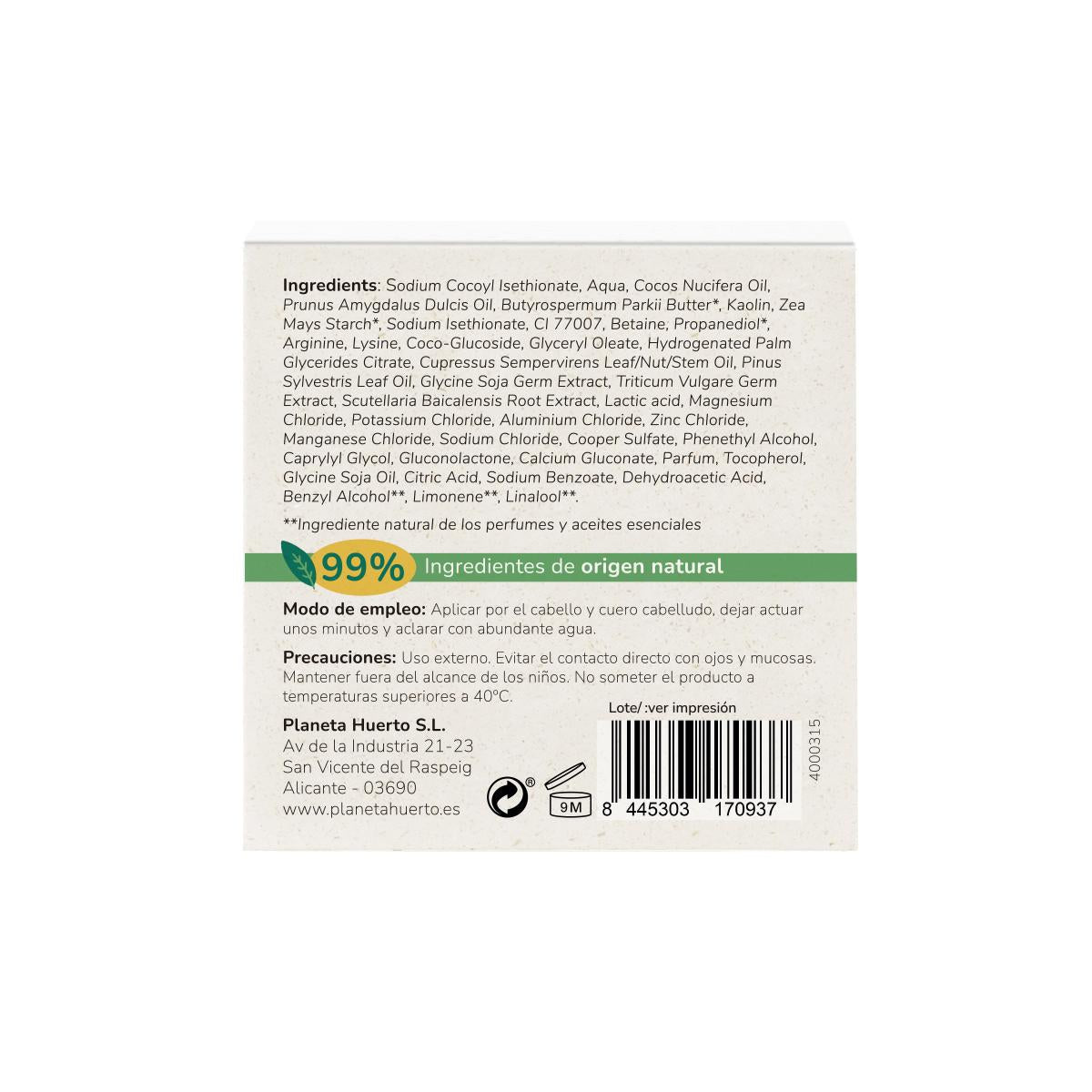 Vaste versterkende shampoo met aminozuren Planeta Huerto 85 g
