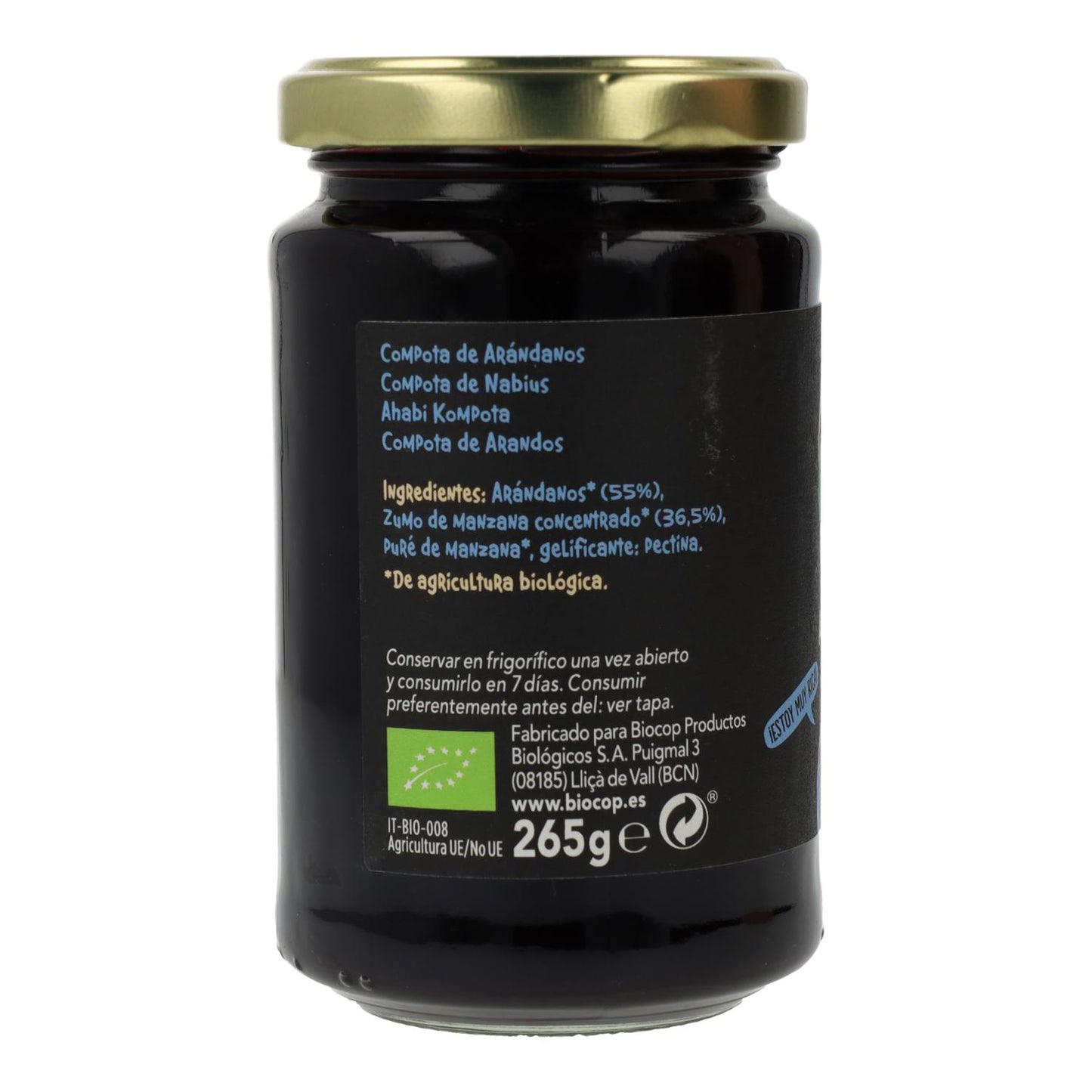 Biologische bosbessencompote Biocop, 265 g