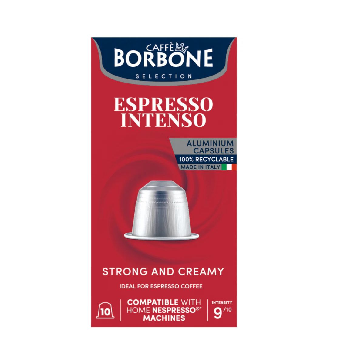 Cápsulas de Café Espresso Intenso compatibles Nespresso Borbone 10 cápsulas 50g