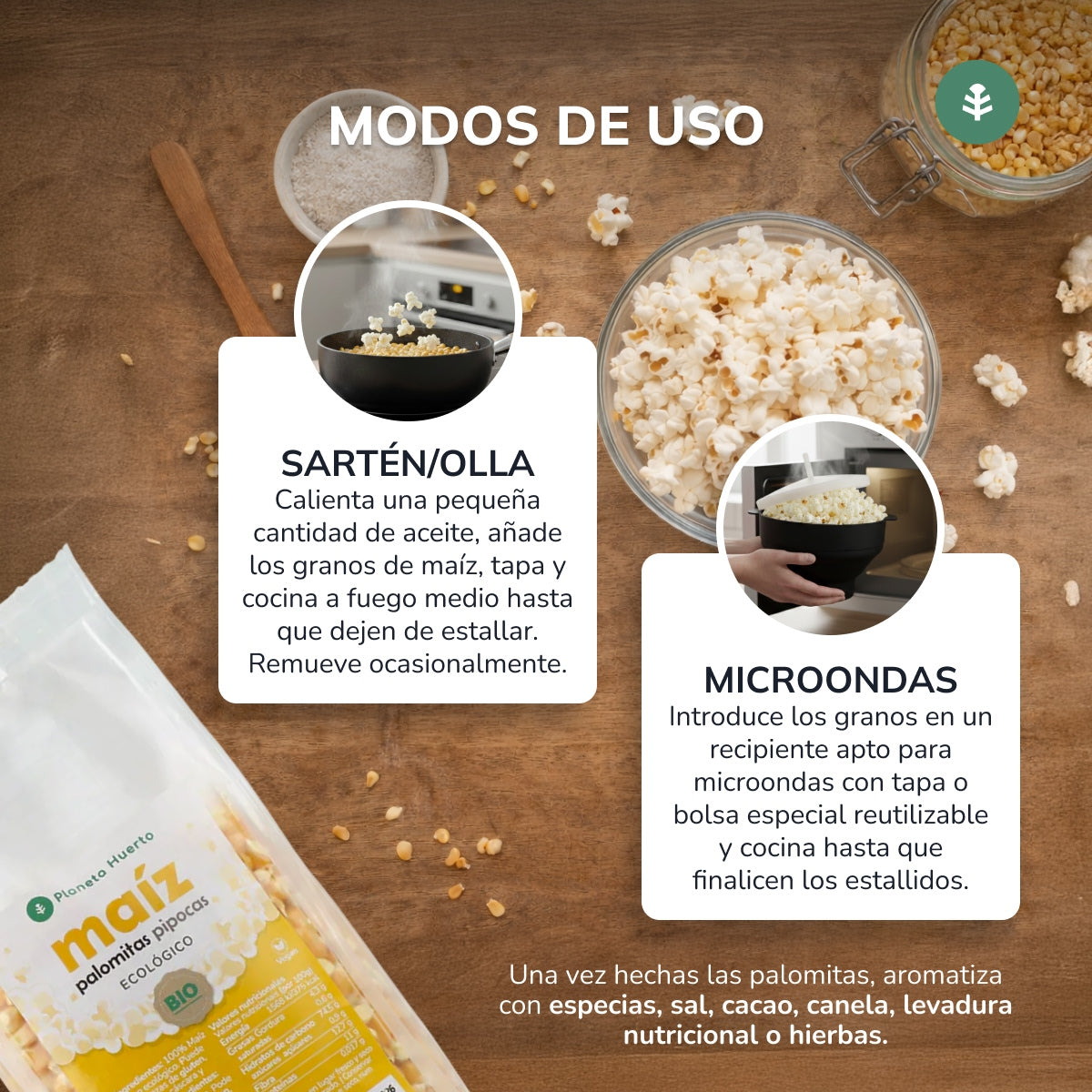 Popcorn pour popcorn ECO Planeta Huerto 500 g