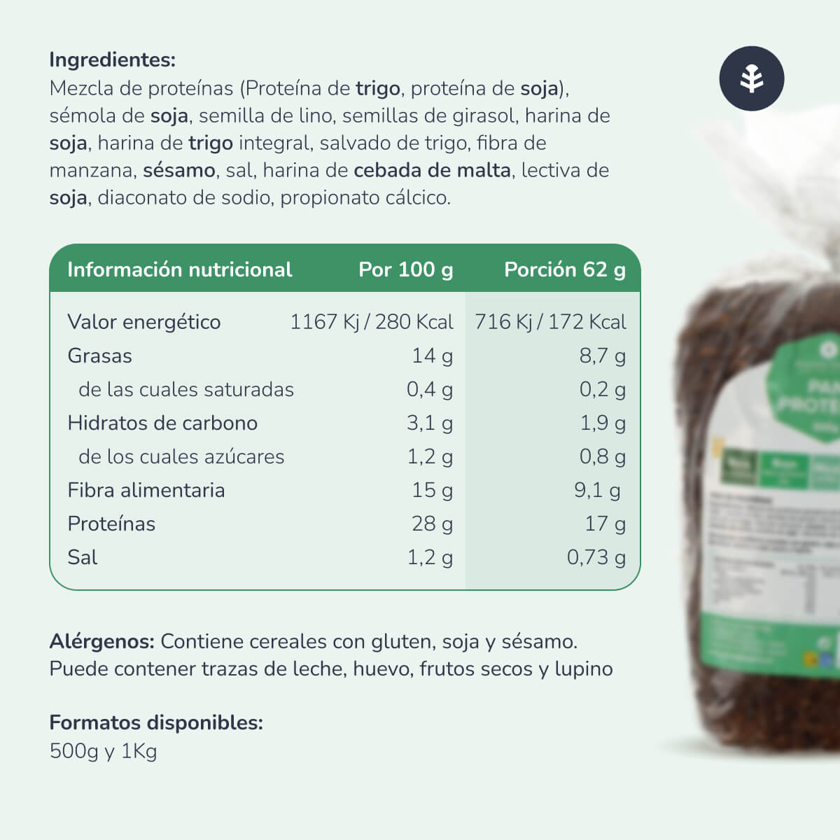 Packung 3x Planeta Huerto Eiweißbrot 500 g