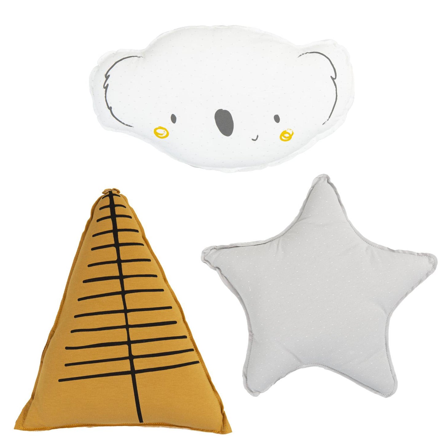 Set mit 3 Kissen Sidney Weiß und Grau BimBiDreams