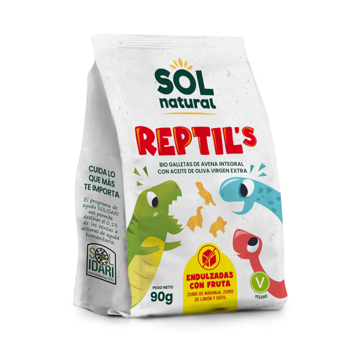 Pakket 12x biologische havermout- en fruitkoekjes voor kinderen Sol Natural 90 g
