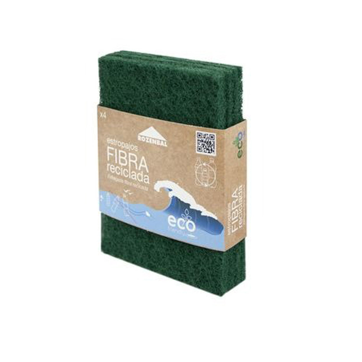 4 gerecyclede schuursponsjes Eco Friendly ROZENBAL