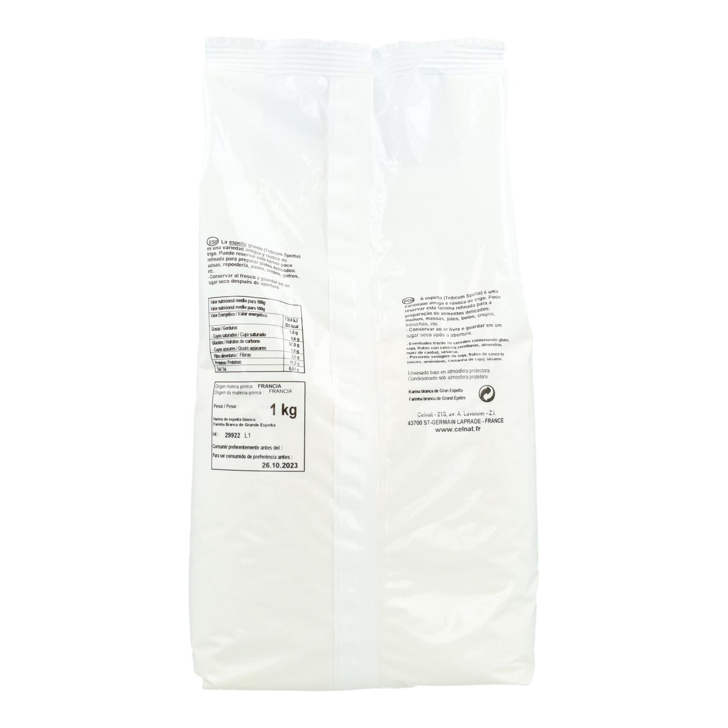 Harina de Espelta Blanca Celnat 1 kg