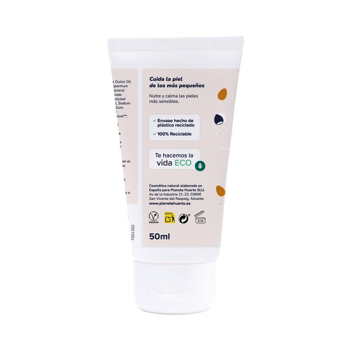 Krem do twarzy dla dzieci Słodkie Migdały i Masło Shea Planeta Huerto 50 ml