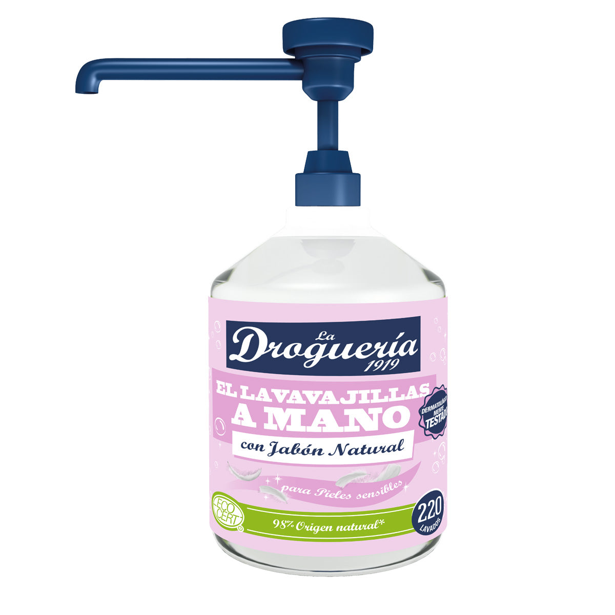 Afwasmiddel voor de hand, verdund met natuurlijke zeep, doseerdispenser voor de gevoelige huid LA DROGUERIA 1919 500 ml