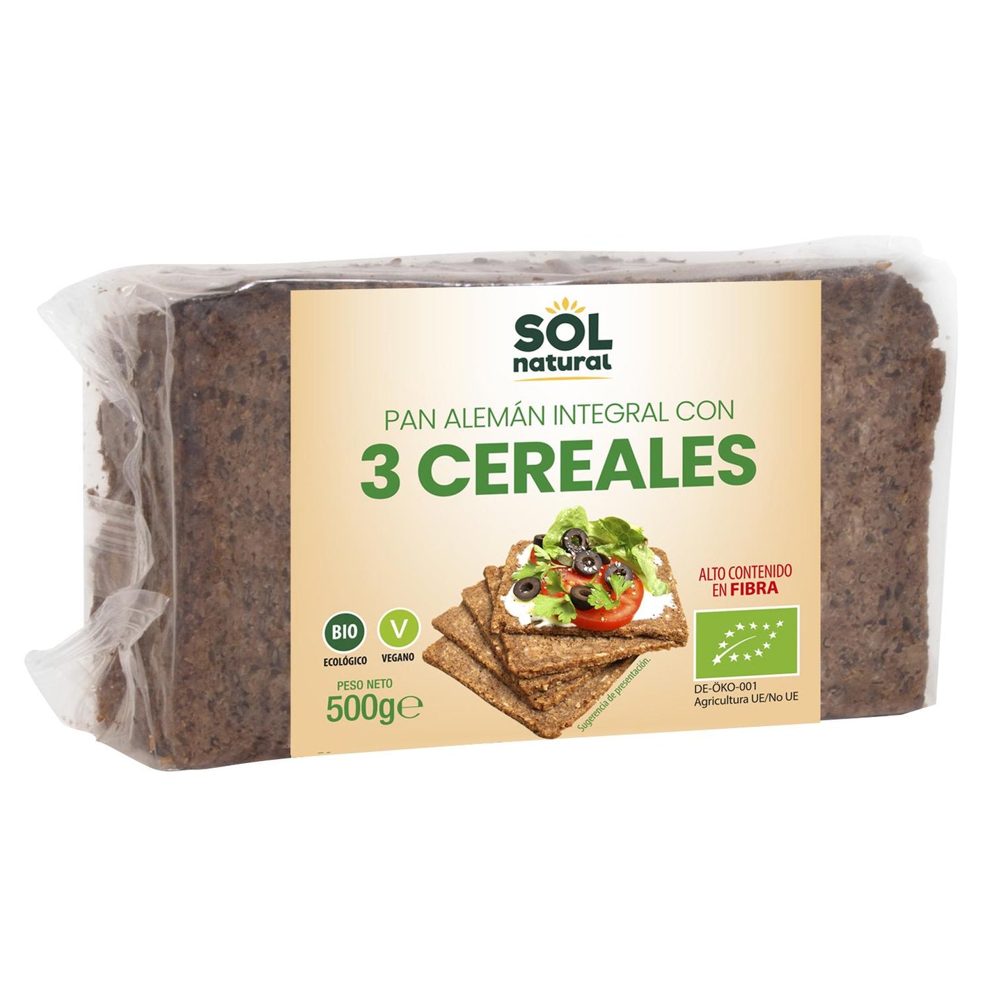 Pain allemand 3 céréales Sol Natural 500 g