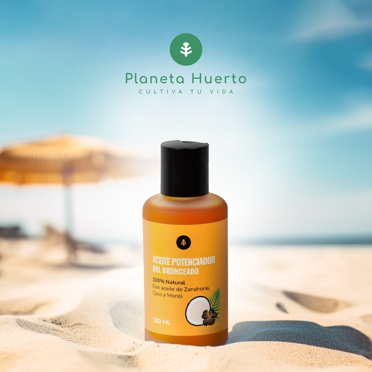 Olio abbronzante naturale Planeta Huerto 100 ml