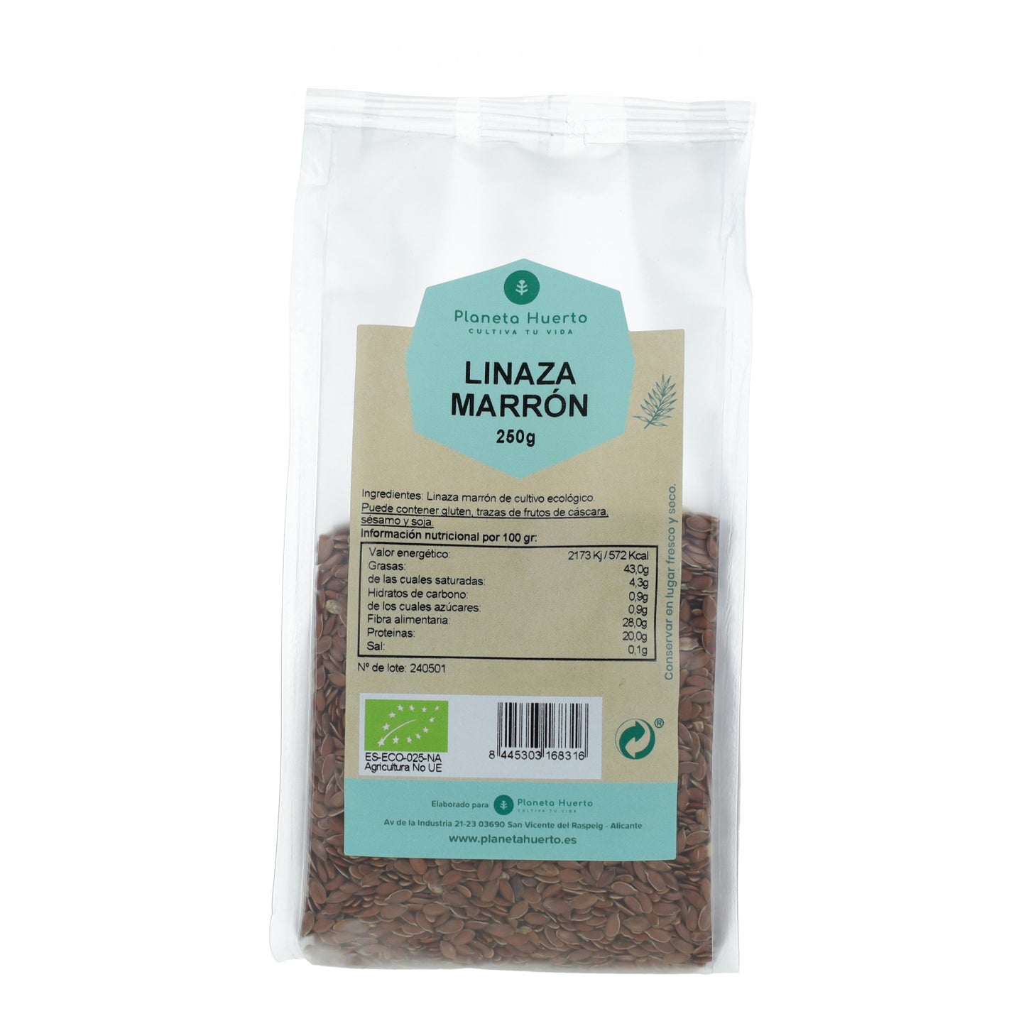 Bruin lijnzaad ECO Planeta Huerto 250 g