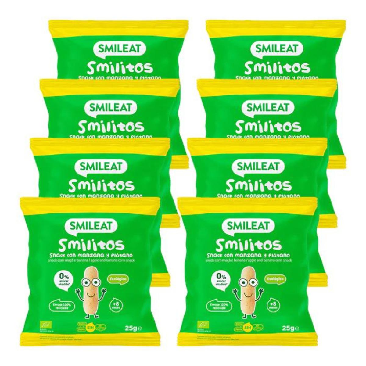 Pack 8 x Smilitos de Manzana y Plátano Smileat 25g