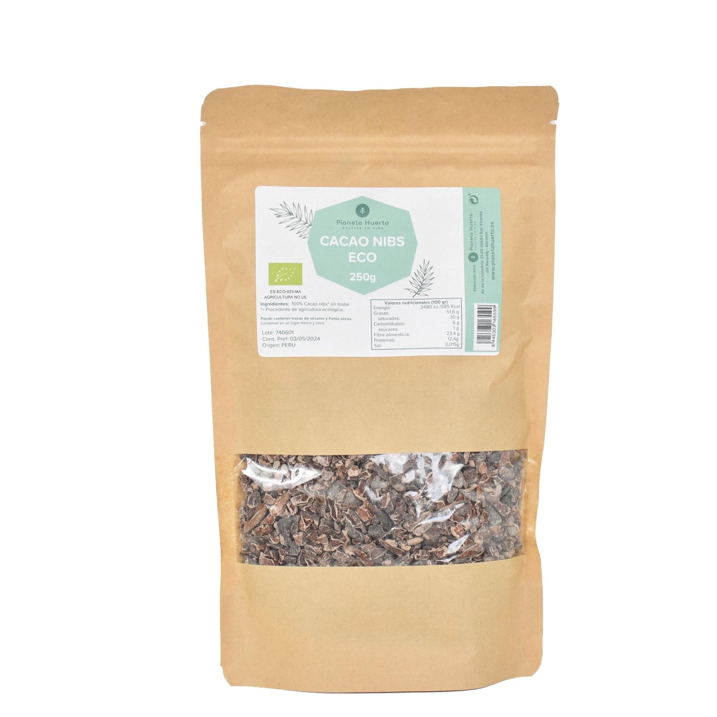 Pennini di cacao ECO Planeta Huerto 250 g