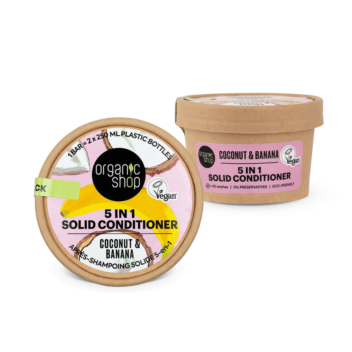 Fester 5-in-1-Conditioner mit Banane und Kokosnuss Organic Shop