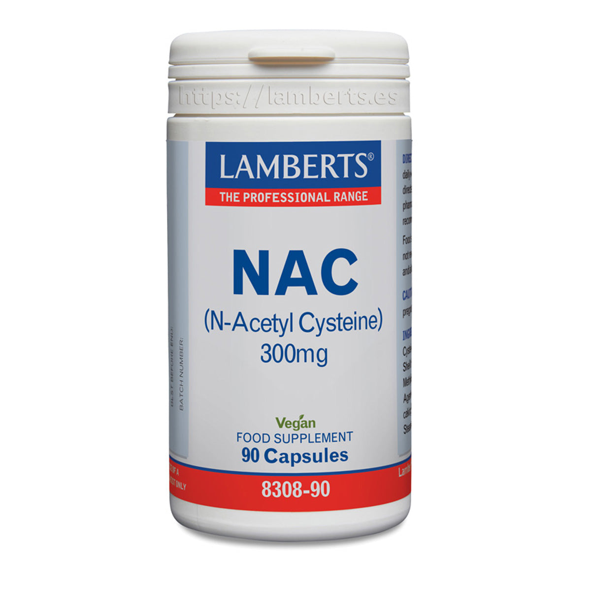 NAC (N-acetylo-cysteina) Lamberts 300 mg, 90 kapsułek