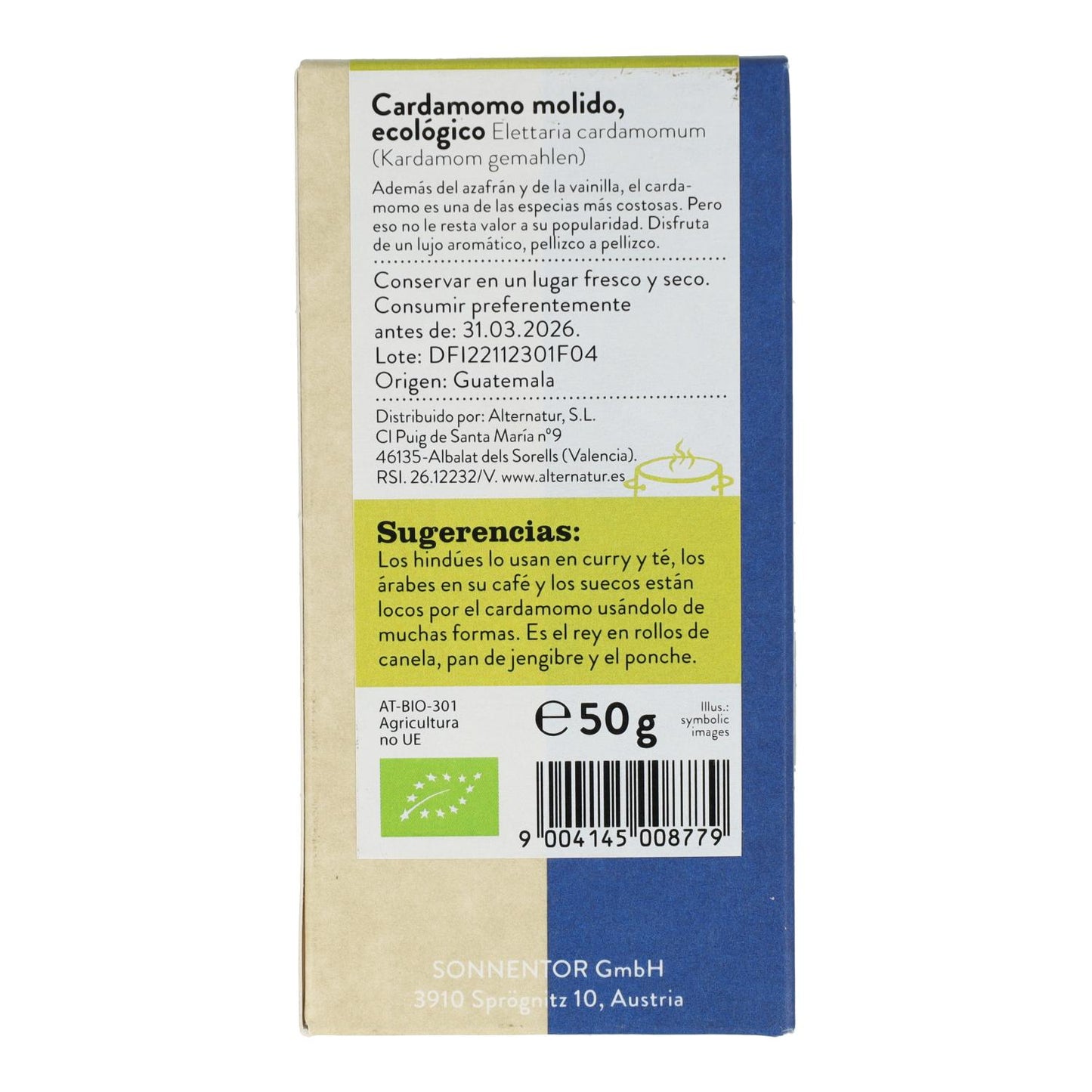 Cardamomo macinato biologico Sonnentor 50 g