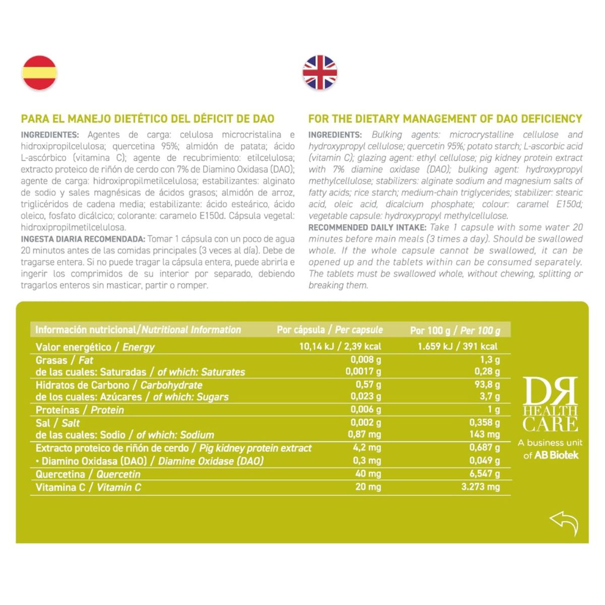 DAOfood® Plus 60 Kapseln mit magensaftresistenten Tabletten