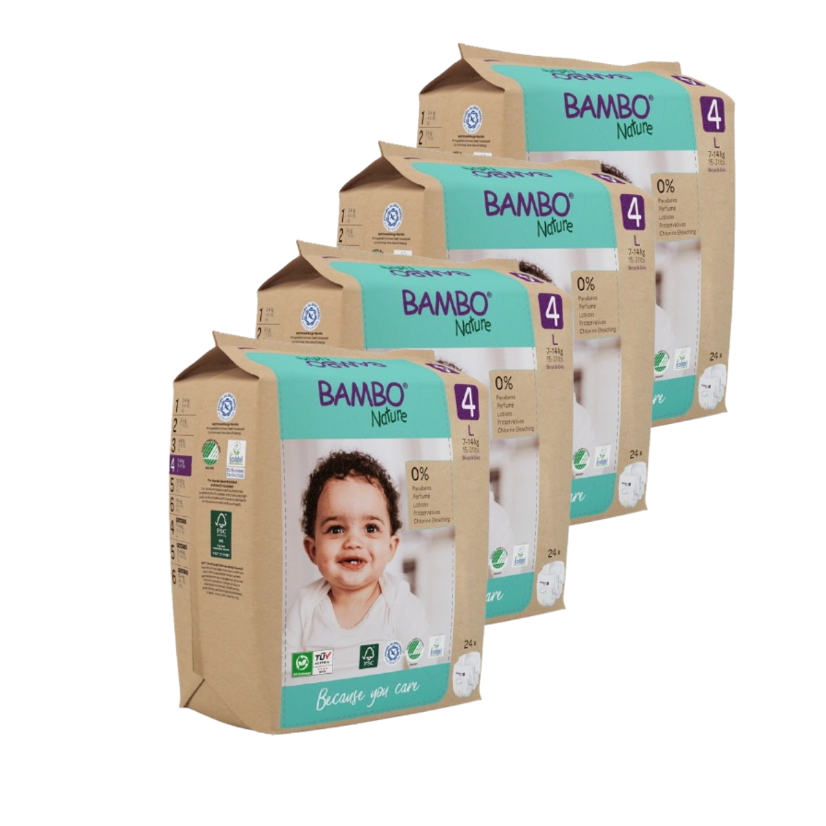 Bambo Nature-blöjor T4 (7–14 kg) 96 st.