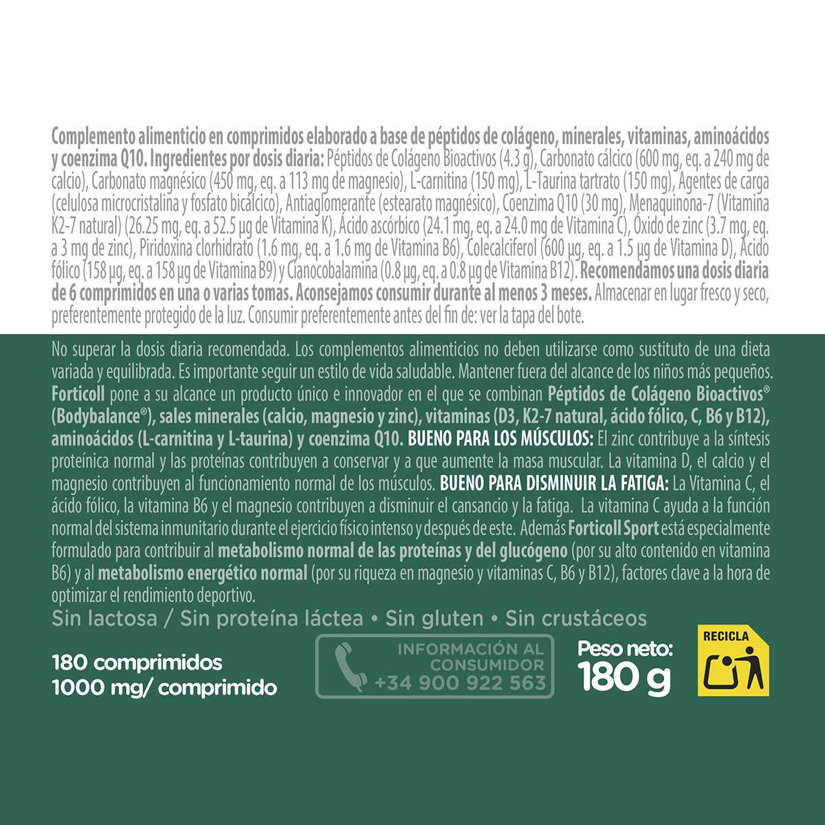 Collagene bioattivo Sport Forticoll, 180 compresse