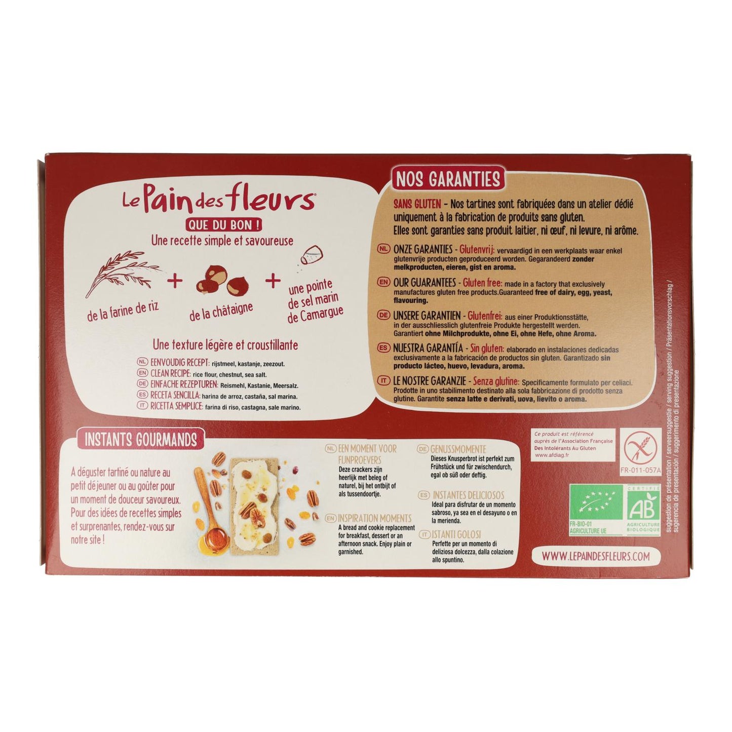 Tostadas Crujientes Crackers con Castaña BIO Le pain de fleurs 300 g