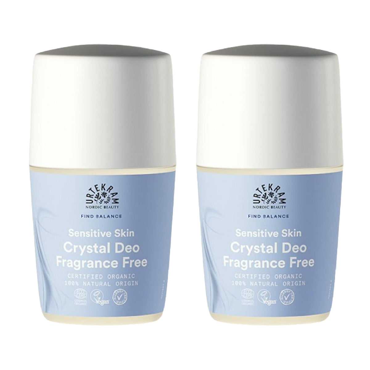 2er-Pack Roll-on-Deodorant ohne Duftstoffe Urtekram 50 ml