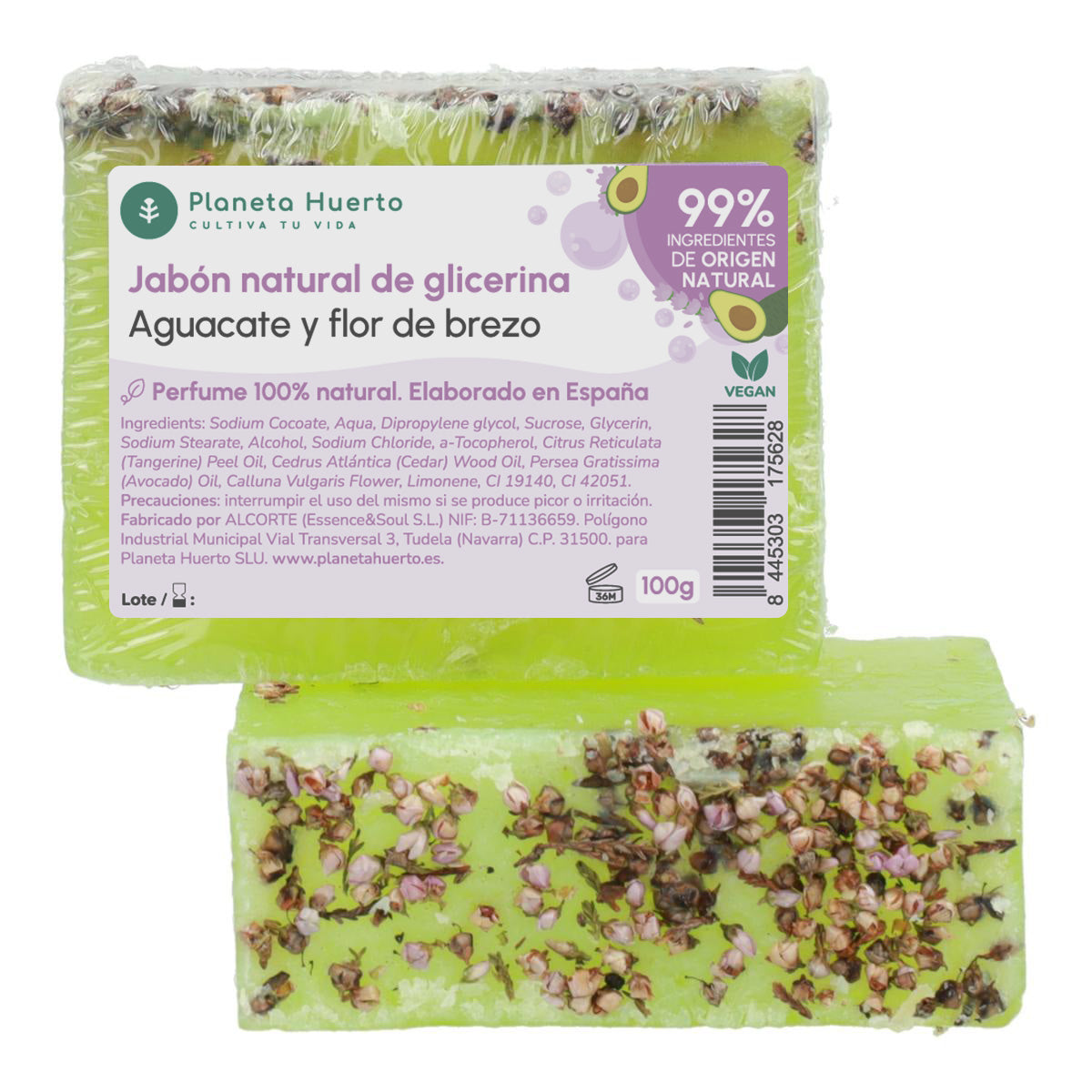 Sapone naturale alla glicerina di avocado e fiori di erica 100 g