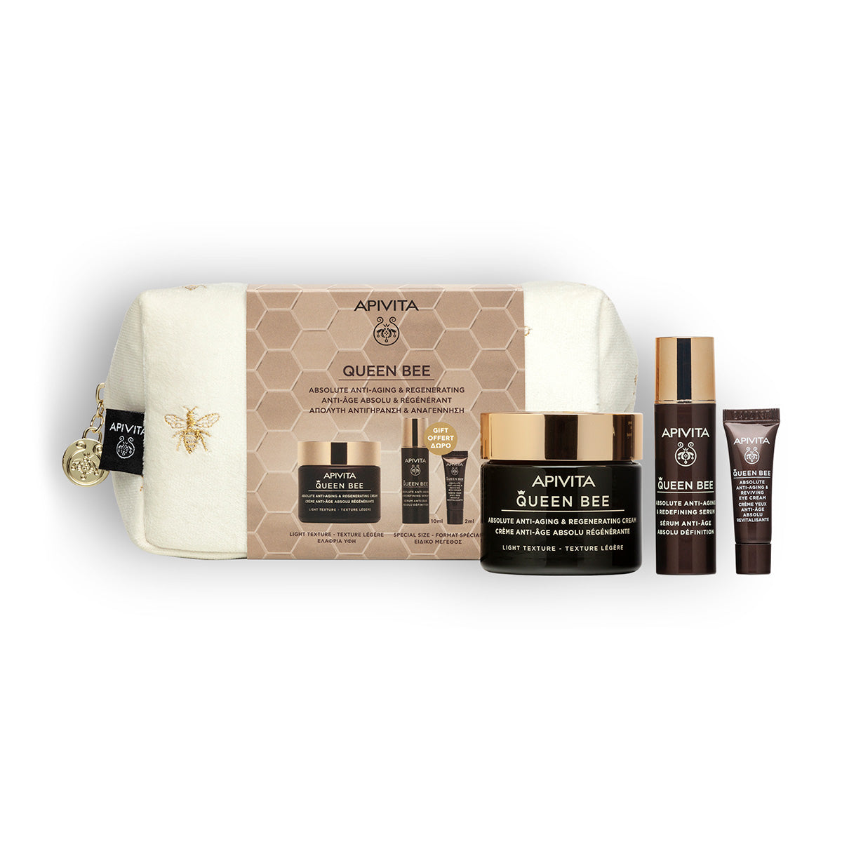 Queen Bee Christmas Gift Set Light Texture Cream + Free Gift Serum 10 ml + Eye Contour Cream 2 ml