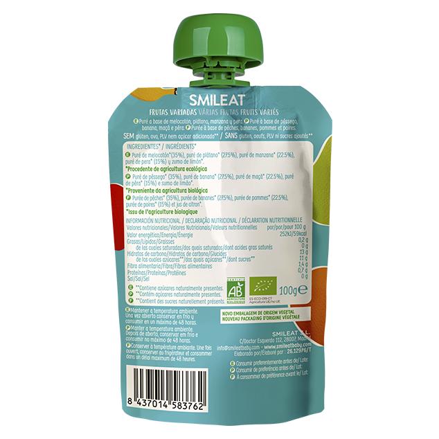 Pouche ECO blandade frukter Smileat, 100 g