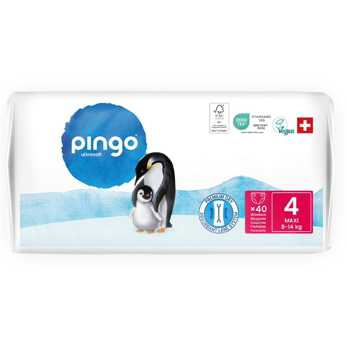 Pieluchy T4 (8-14 kg) Pingo 40 szt.