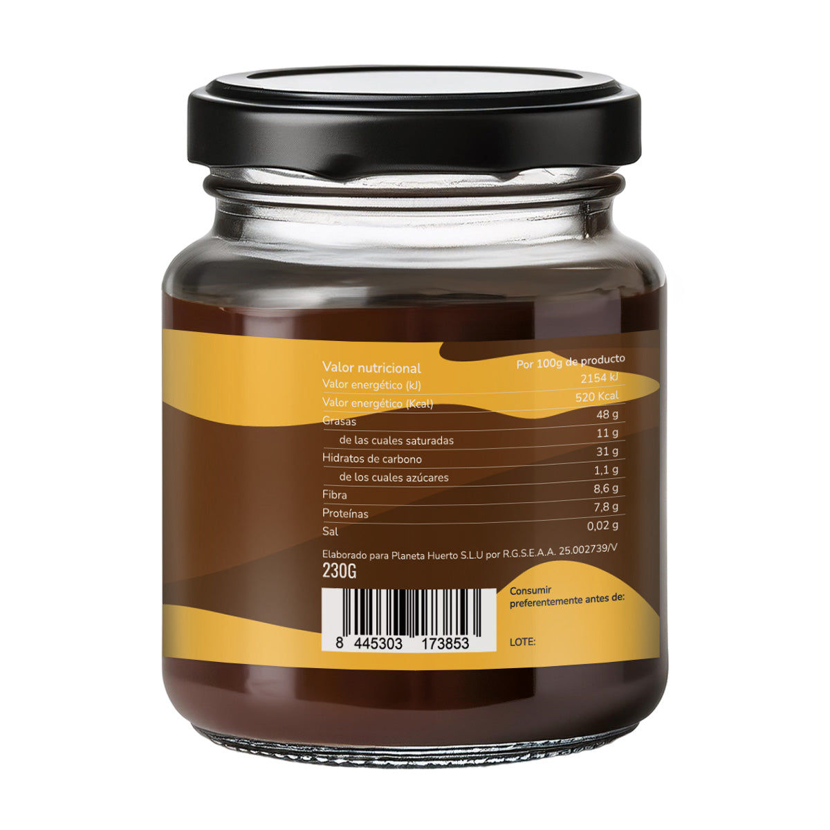 Confezione da 2 creme di nocciole e cacao senza zuccheri aggiunti ECO Planeta Huerto 230 g