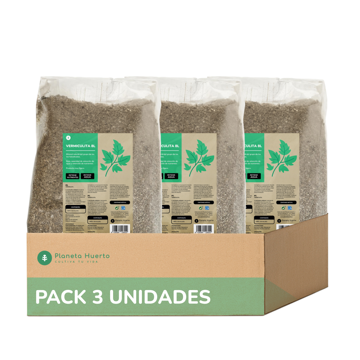 Pack 3xPlanet Vermiculite pour jardin potager 8 Litres